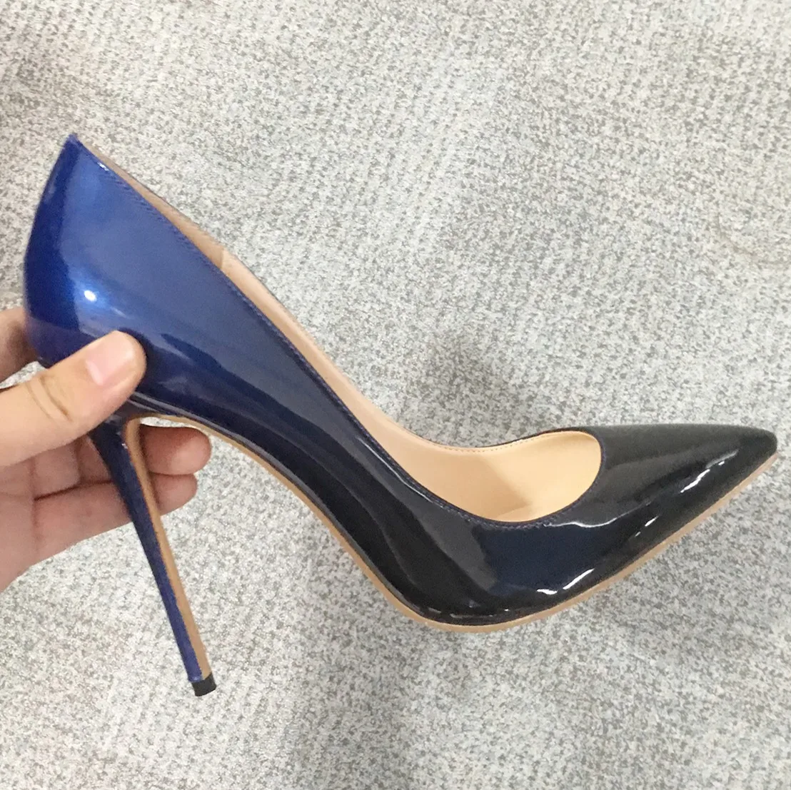 

Ladies Sweet Purple Pink Black Gradient Color Thin High Heels Sexy Party Dress Club Pumps Fashion Women Pointed Toe Shoes D006C