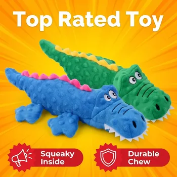 Plush Crocodile Dog Toy 1