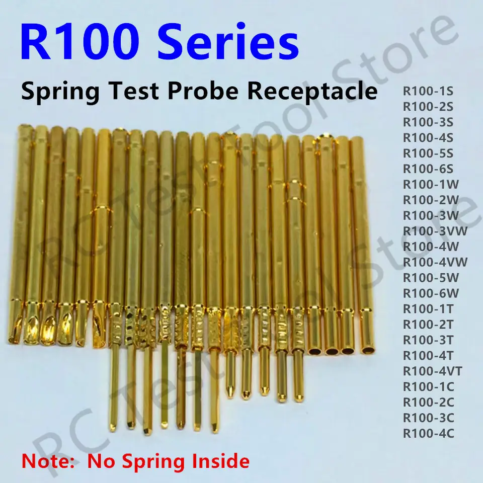 20 Or 100PCS R100 Series PCB Test Probe Receptacle Pogo Pin Connection Socket R100-2S 4S 2W 4W Spring Test Pin P100-B P100-B1 image 1