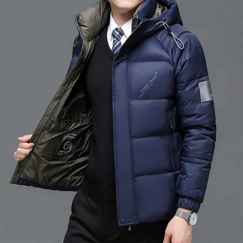 2024 Winter Men's Detachable Hat Jackets 2023 Mens Thicken Warm Coats Harajuku Cotton Padded Fashion Coat Cotton-padded Clothing