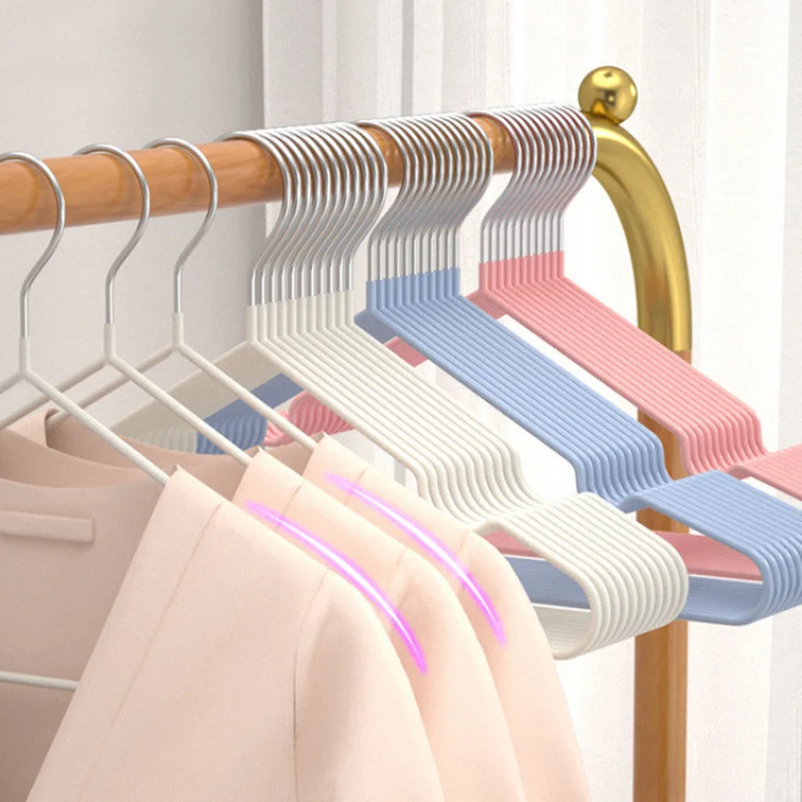 Metal Traceless No-slip Clothes Hangers, Durable Strong Clothes Racks, Household Space Saver For Organization Of Bedroom
