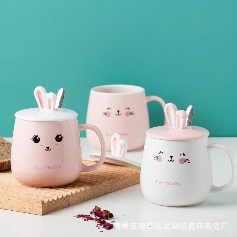 

Кружка кофейная с мультяшными кроличьими ушками, 420 мл