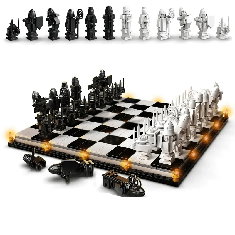 2022 New Products Compatible with Building Blocks Harry Series Hogwarts Wizard Magic Chessboard Assembled Building Blocks Toys C 2