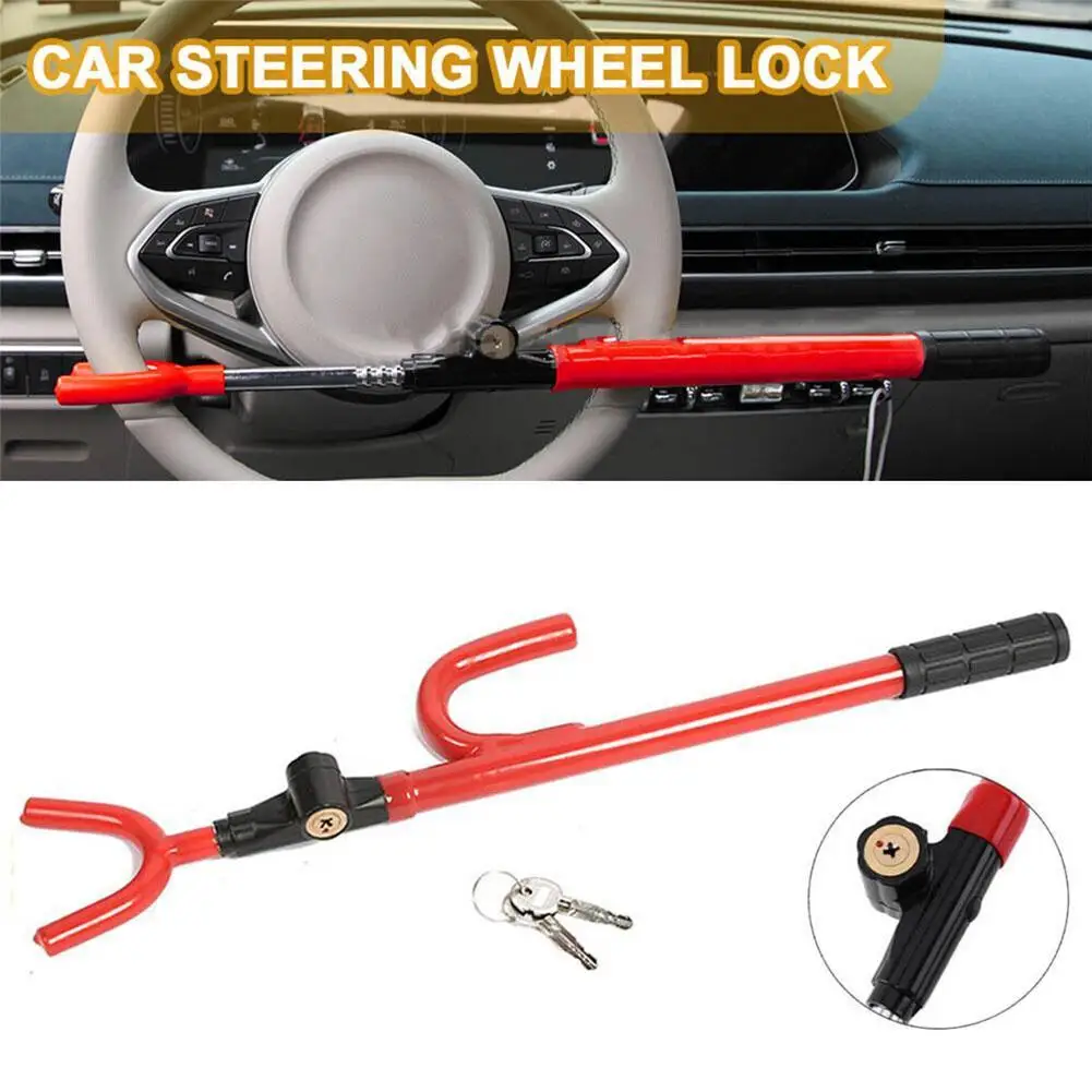 

Car Steering Wheel Lock Anti Theft Security System Car Truck SUV Auto Club With Key Anti Theft Security System Universal