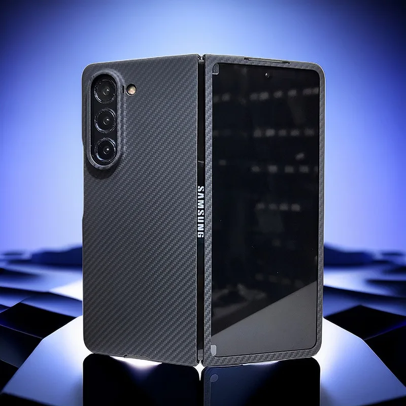 New Pure Aramid Carbon Fiber Shell For Samsung Z Fold 5 Z fold5 Phone CASE Folding Screen Protective Cover