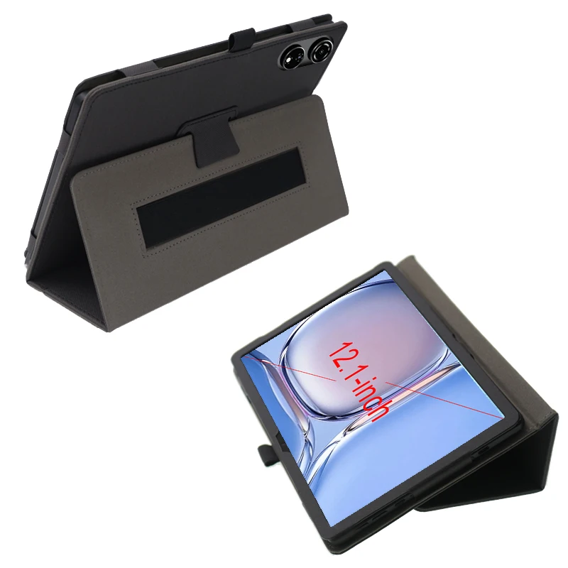Folding Stand Protective Cover with Pencil Holder and Wrist Strap, Full Protection, PU Leather