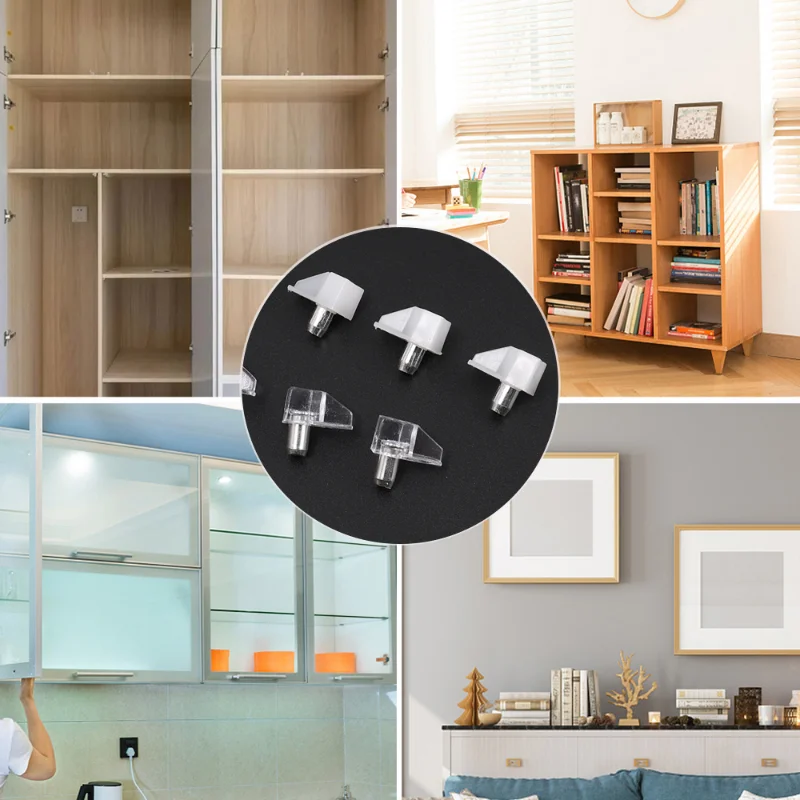 50/10pcs Transparent Shelf Studs Pegs Plastic Laminate Support Cabinet Wardrobe Shelves Glass Plate Support Furniture Hardware