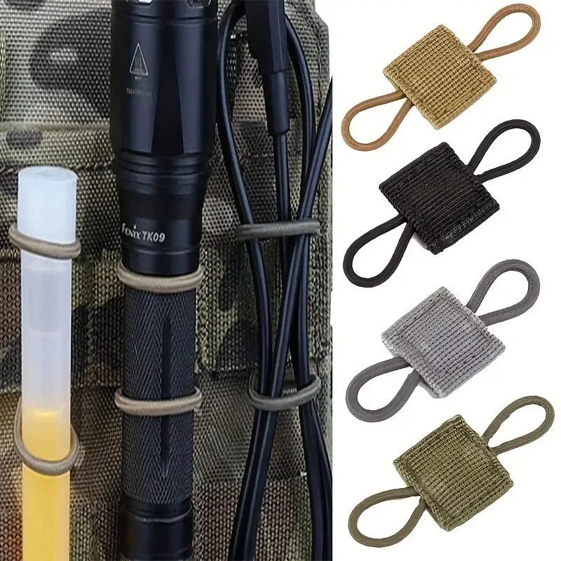 10 stücke Molle Gummiband Taktische MOLLE System Gurtband Retainer Befestigung Zubehör Fix Schnalle Für PPT Antenne Taschenlampe – Detail 8