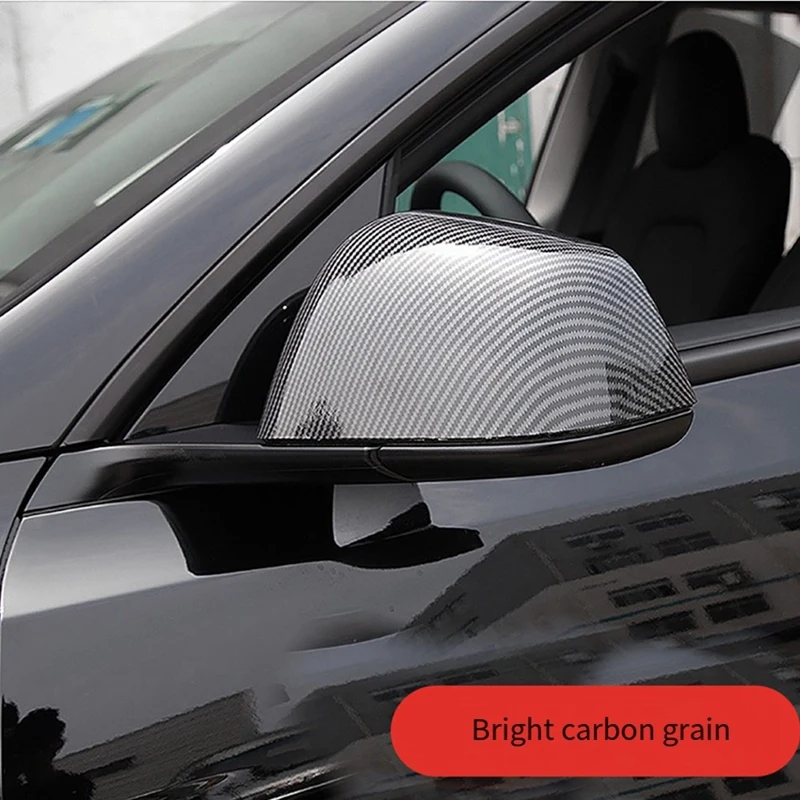 Car Rear Mirror Cover Cap Carbon Fiber Pattern For Tesla Model 3 -/Model Y Exterior Side Mirror Cover