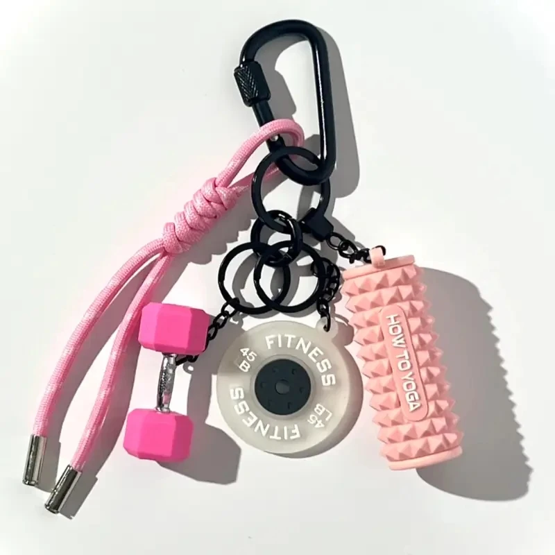 Fitness Keychain Gym Lovers Fitness Enthusiast Gift Barbell Dumbbell Keychain Fitness Bag backpack Charms