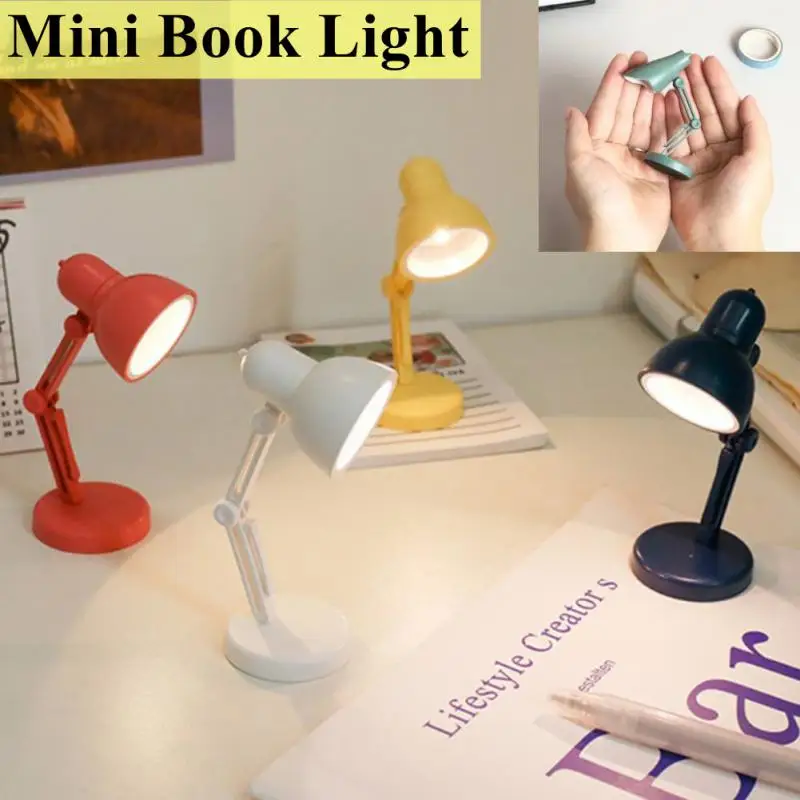 8ColorsMiniTableLampWithClipBookLightLEDFoldableHomeRoom