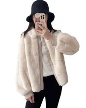 

Cute and Sweet Fashion Trend Cardigan Lantern Sleeve Wild Korean Style Autumn and Winter New Loose Simple Top Fur Coat