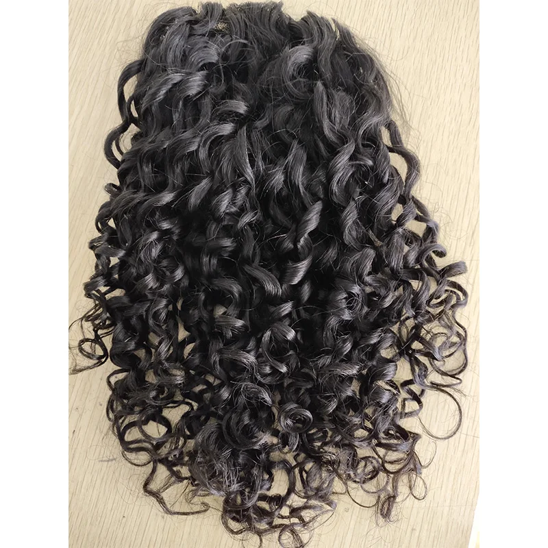 Best Virgin Human Hair Topper for Women European Hair Toupee In Hair Topper Fine Hairpiece Natural Scalp Mono Base Curly Wigs