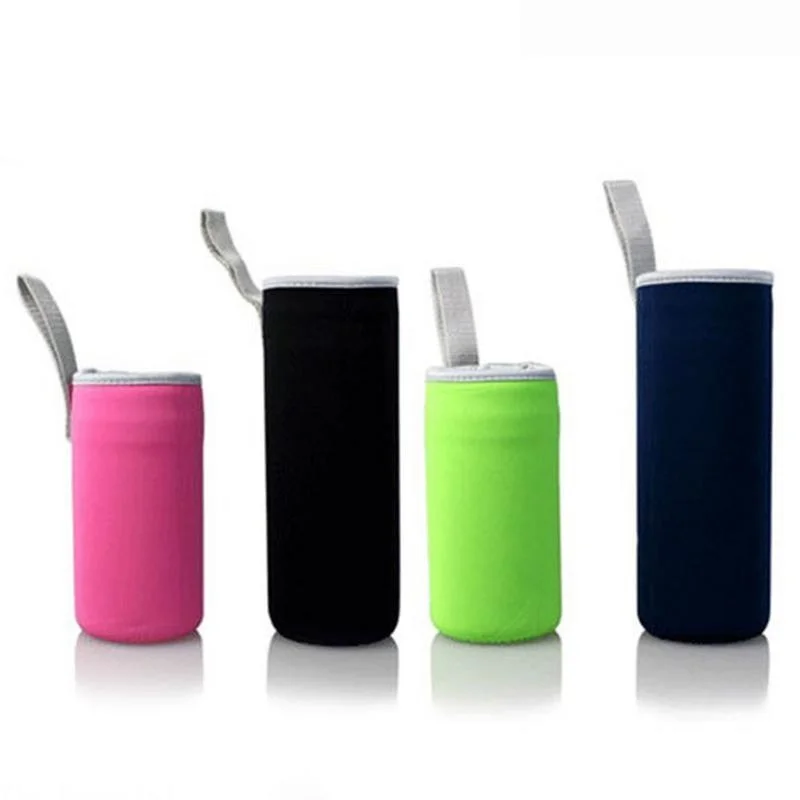 소프트 네오프렌 백 1 개, 280/360/420/ 550ml 스포츠 캠핑 하이킹 흐르는 물 진공 컵 병 가방 물 깔개 병 커버