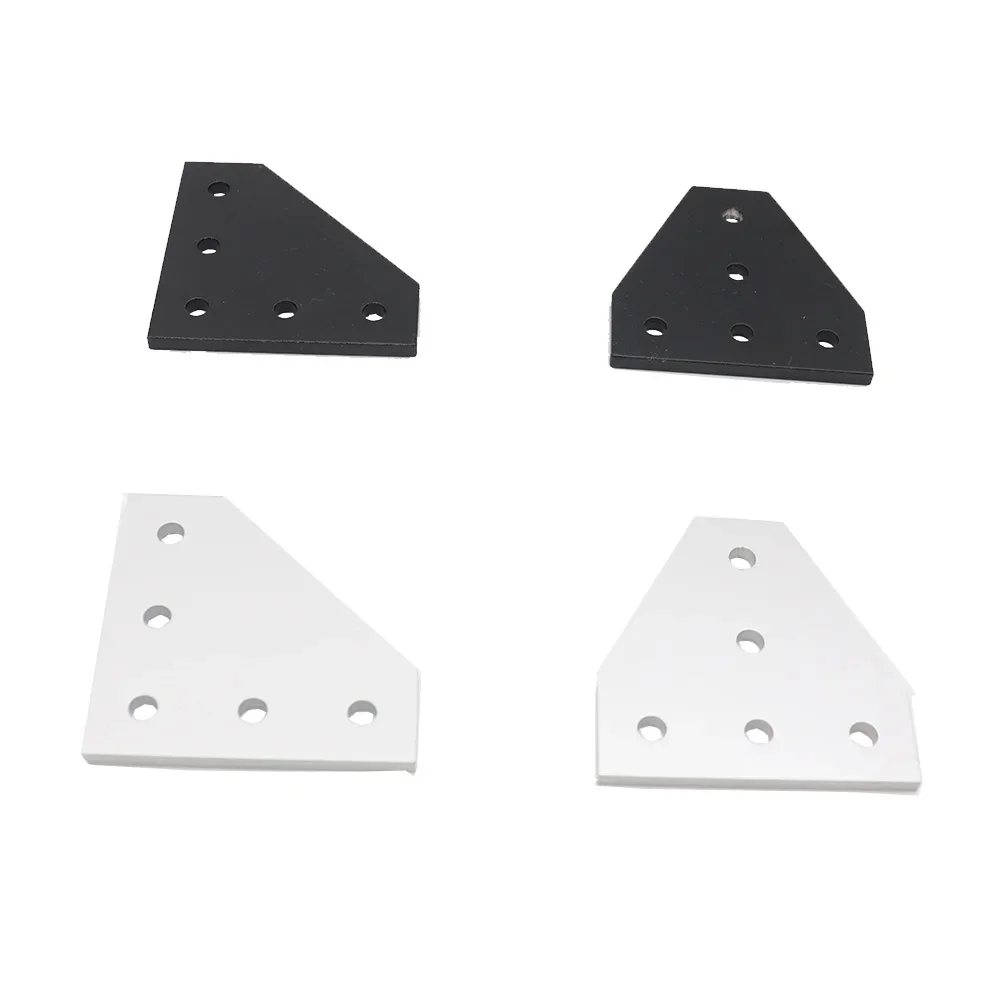 

2pcs/lot 5 Hole Black/Silver Joint Board Plate Corner Angle Bracket Connection Strip for 2020 3030 4040 Aluminum Profile