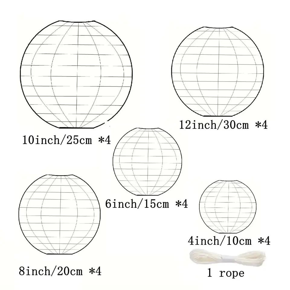 Set Di 25 Lanterne Di Carta Rosa – Dimensioni Assortite Da 10 A 30 Cm, Per Decorazioni Feste, Matrimoni, Compleanni - 2
