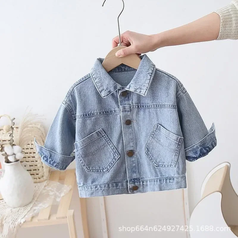 snoopy Baby Denim Jacket 2024 Spring New Children's Clothing Boys and Girls Top Cartoon coat  Denim Top Long Sleeve 3