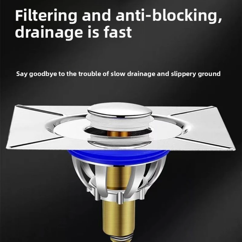 Foot-operated floor drain deodorizing filter core bathroom deodorizing filter pop-up floor drain cover water seal