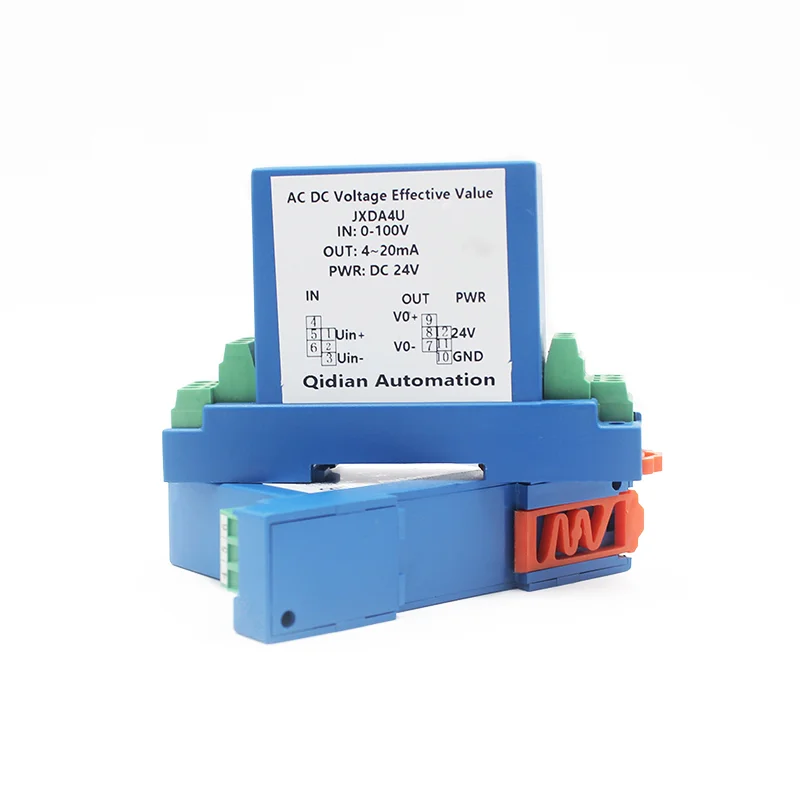 AC DC 전압 송신기 트랜스듀서 0-500V 1000V 1500V 입력 4-20mA 0-5V 0-10V RS485 출력 전압 신호 절연 변환기