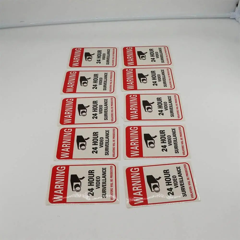 24-Hour Video Surveillance Warning Decal Set