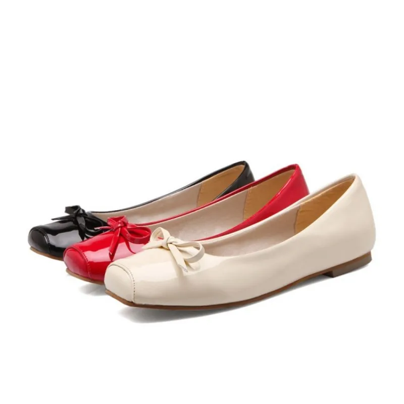 Spring and Summer New High-quality Square Head Bow Ballet Flat Shoes Fashionable Elegant Comfortable Casual Ladies Flat Shoes