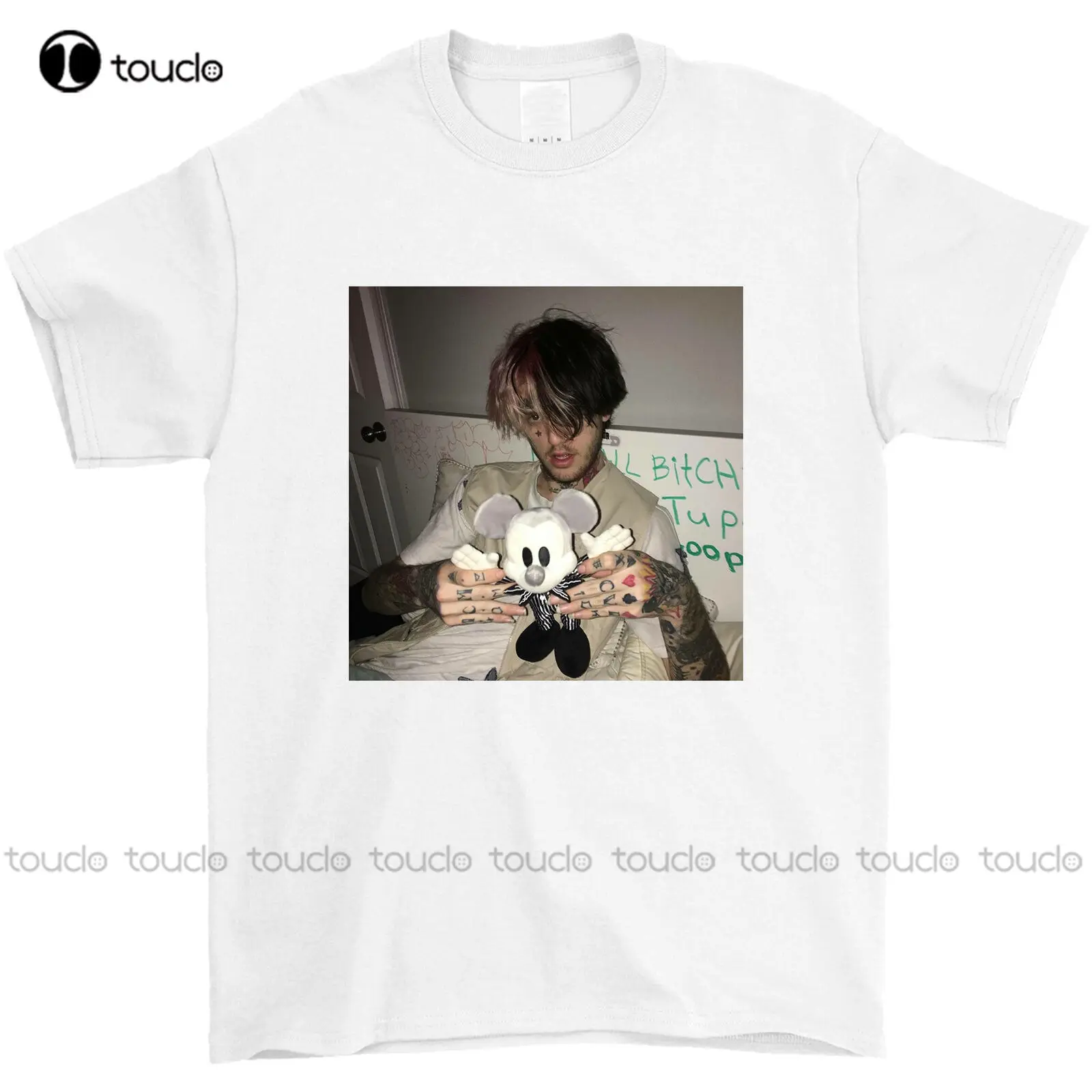 

Футболка унисекс с принтом Lil Peep и мышь, модная рубашка в стиле хип-хоп, подходит для подростков, с цифровой печатью, на лето