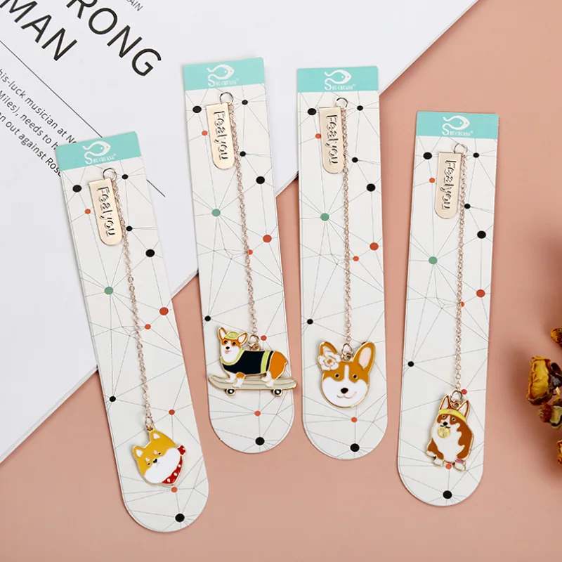 1pc Cartoon Happy Dog Animal Bookmark Student Exquisite Study Office Portable Reading Stationery DIY Decoration Book Page Folder