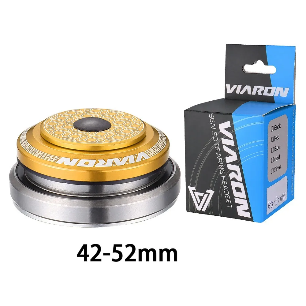 CNC Bicycle Headset 42-52MM Straight Tube Frame To Tapered Tube Fork Adapter Double Bearing Structure Cycling Bike Headset