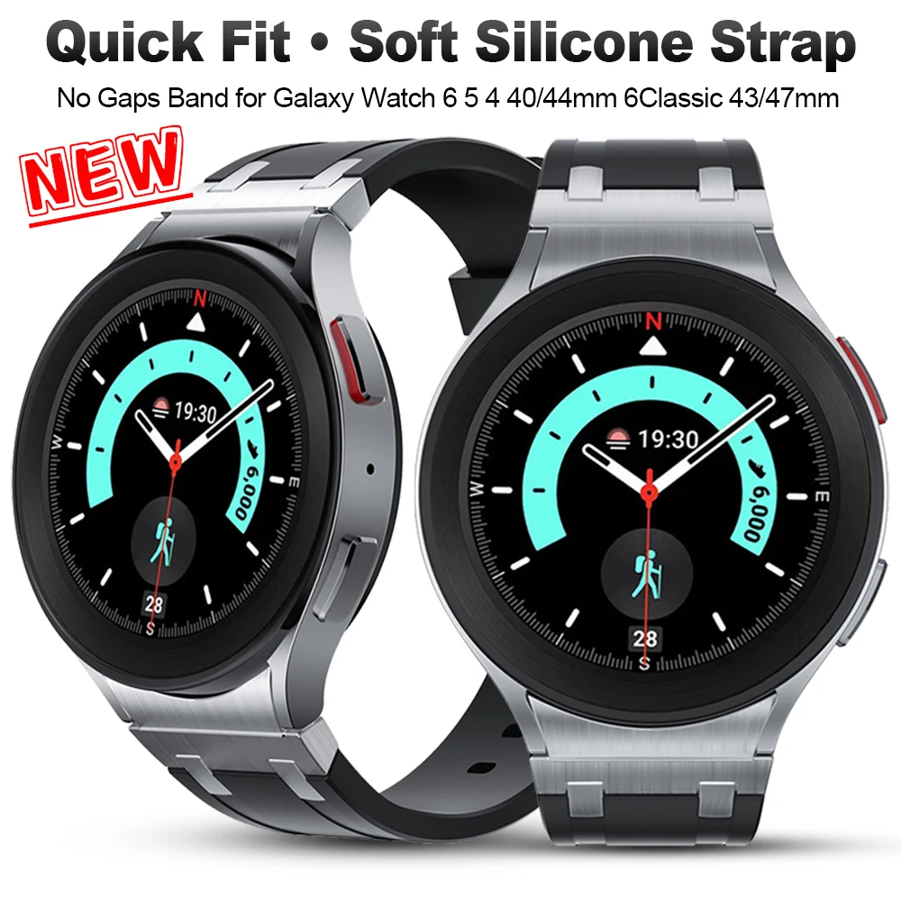 

Ремешок силиконовый для Samsung Galaxy Watch 6 Classic 47 43 мм 4 42 46 мм 45 мм 40 мм 44 мм