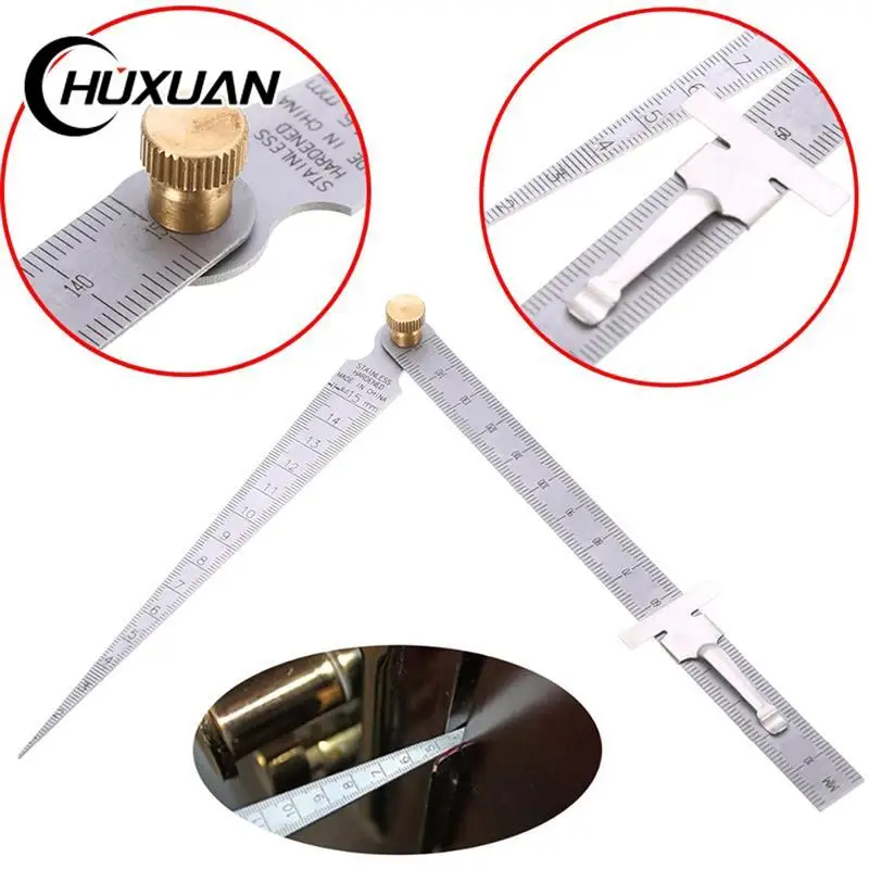 1pc Stainless Steel Wedge Taper Ruler Welding Taper Feeler Gauge Depth Ruler Hole Inspection For Measurement Tool 1-150mm