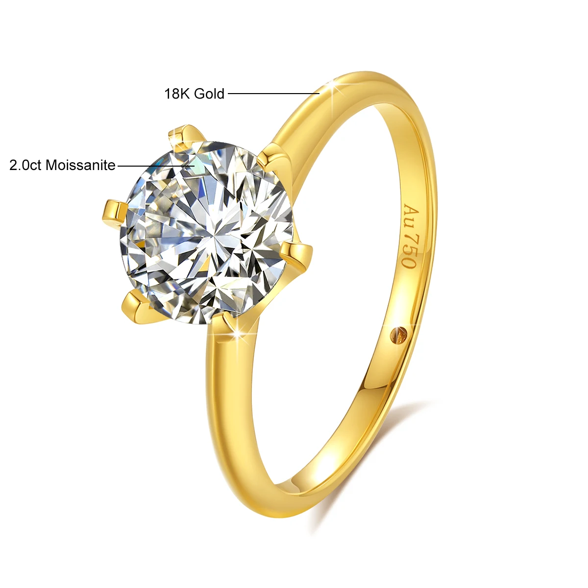 Bague De Fiançailles/mariage Solitaire En Or 14K (585) - Diamant Principal 0.30ct + Diamants Côtés 0.13ct - Neuf Avec étiquettes