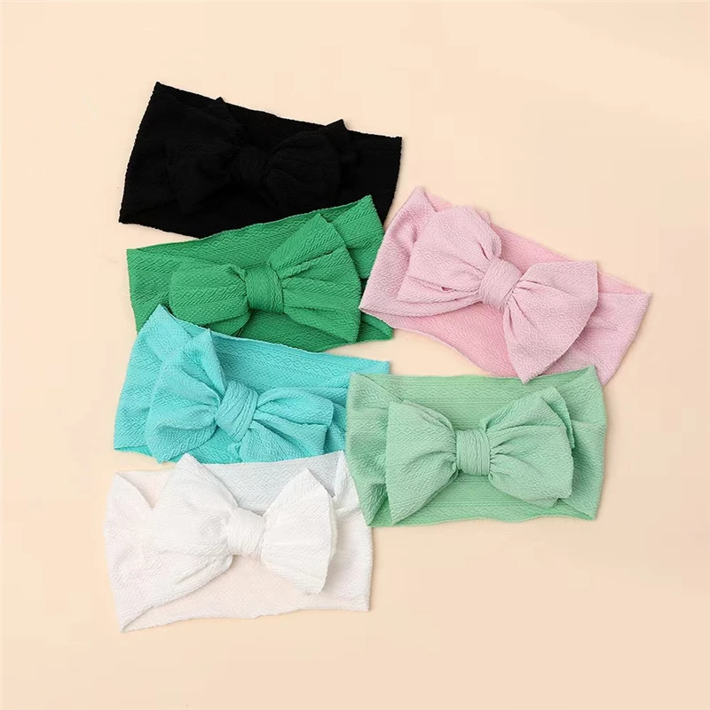 

5Pcs/Lot Newborn Baby Headband Children Jacquard Bow Turban Hair Accessories Elastic Hairbands Infant Soft Warm Headwrap