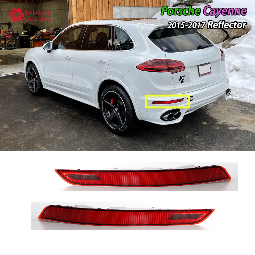 

For Porsche Cayenne 2015-2017 Car Red Rear Bumper Rear Bumper Lamp Reflector Lamp Reflector L:95863110510 R:95863110610