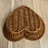 Simulation Rattan Woven Fruit Basket,Heart-shaped Desktop Storage Baskets for Home Kitchen,Retro Decorative Tray for Vegetables 5