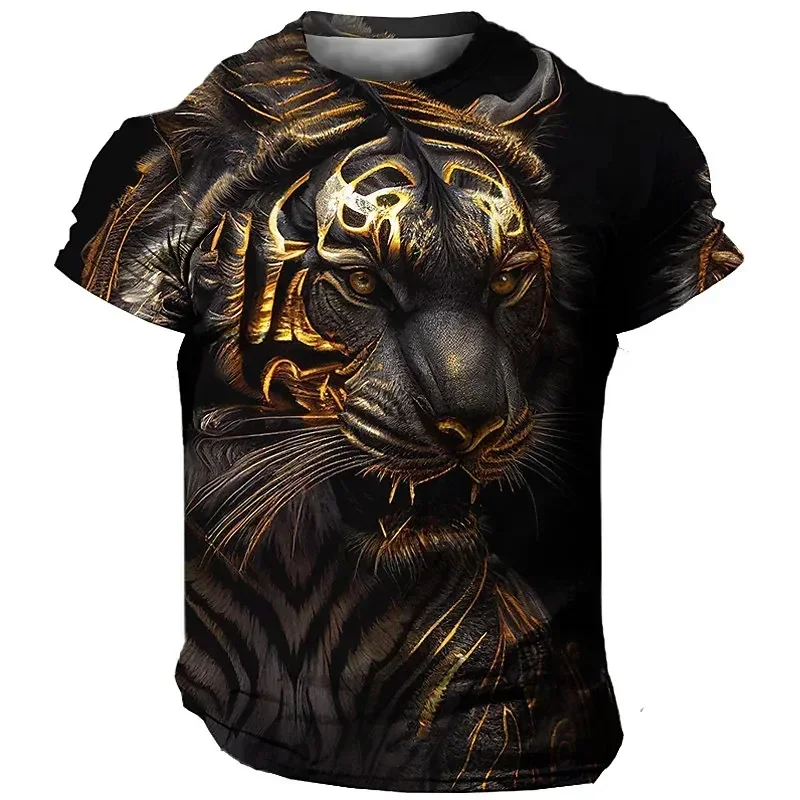

Oversized Men's T-Shirt 3D Tiger Print Tees Tops Summer Casual Mens Animal Pattern T Shirt Streetwear Quick Dry Fashion Clothes