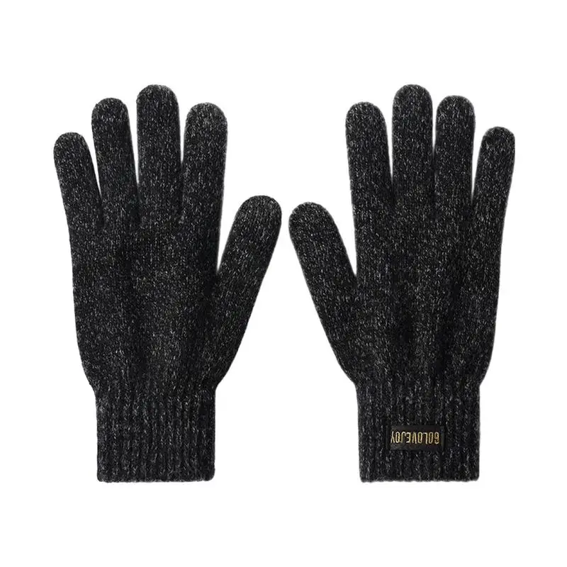 

Knitted Wool Gloves Touch Screen Winter Workout Gloves For Men And Women Double-layer Knitted Thick Lined Work Gloves For