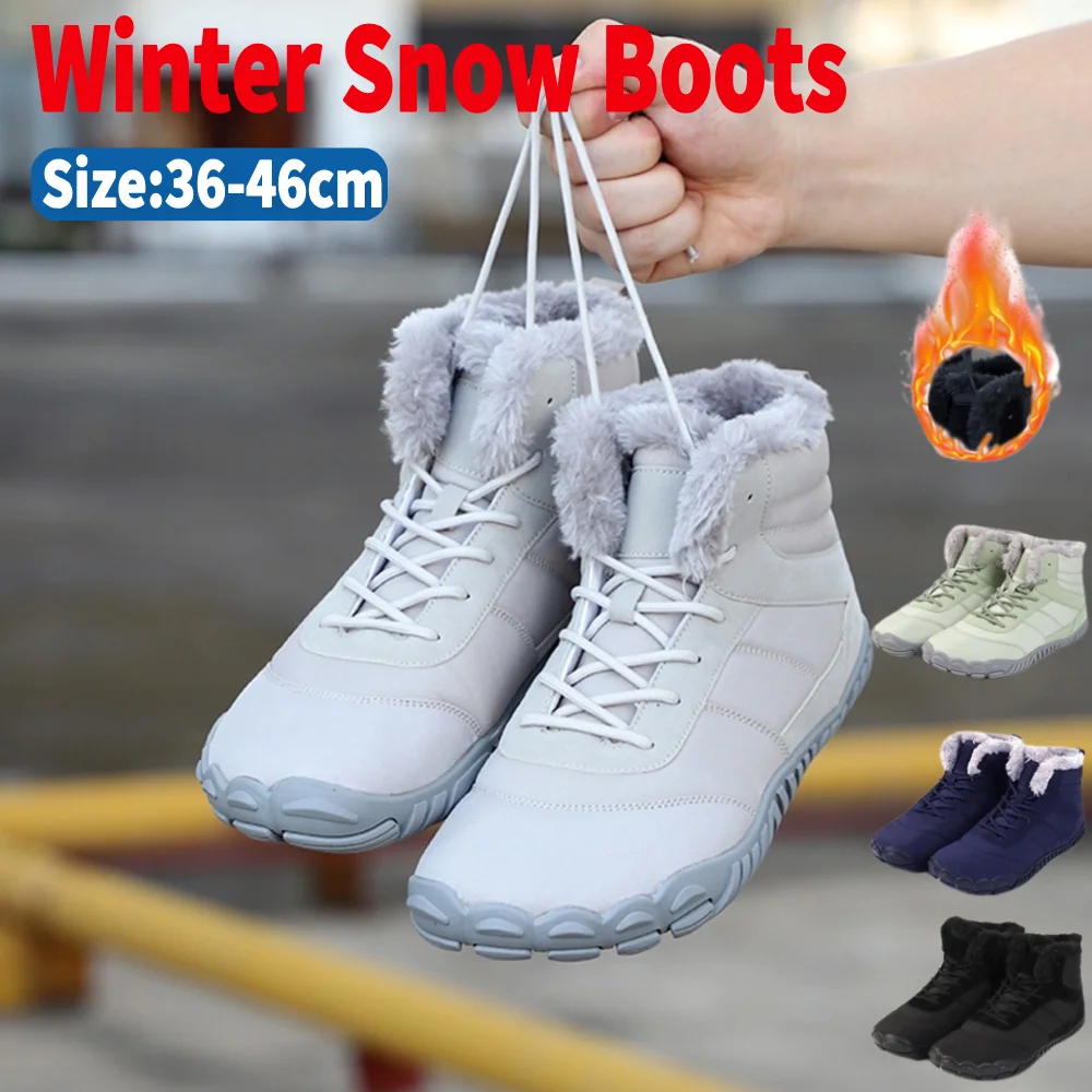 Snow Boots Winter Waterproof Non-Slip Casual Ankle Boots for Men Women Outdoor Sports