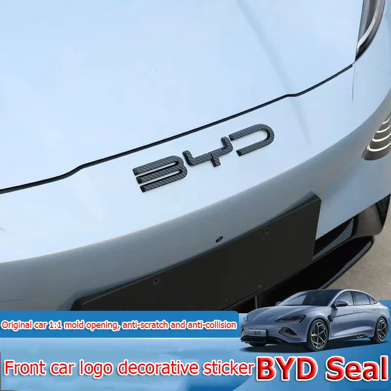 ZLWR BYD Seal BYD Letters Car Front Sticker ABS Sticker Car Logo Sticker Car Decoration