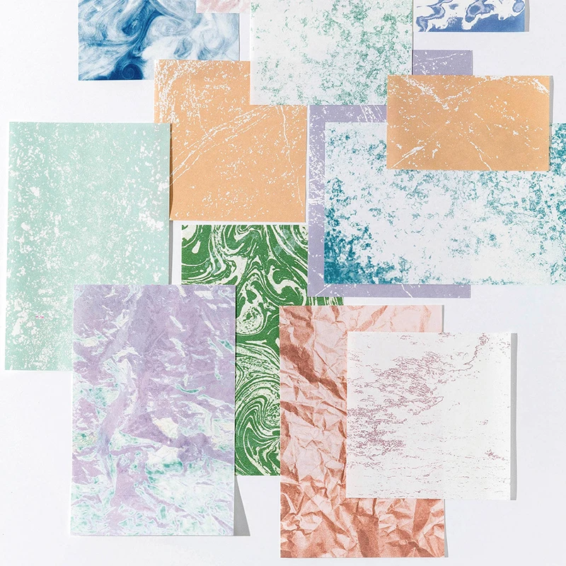 Yoofun 30pcs/pack Aesthetic Abstract Material Papers Gradient Ramp Paper Memo Pads Wall Decor Paper Notes Journal Background DIY 5