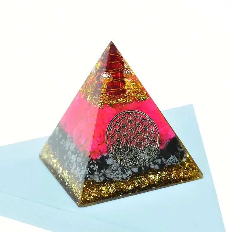 Original Energy Crystal Orgon Pyramid Ornament Yoga Healing FengShui Jewelry Epoxy Resin Craft Decor Customization Personalizado