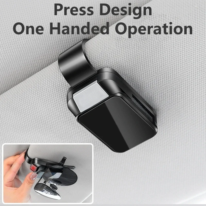 1PC Car Sun Visor Eyeglasses Storage Holder Interior Compact Storage Auto Interior Accessory with Alloy Buckle