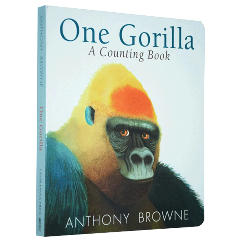 

One Gorilla A книга для счета, Энтони Брайн, детские книги для детей в возрасте 1, 2, 3 лет, книга с картинками на английском языке, 9780763679156