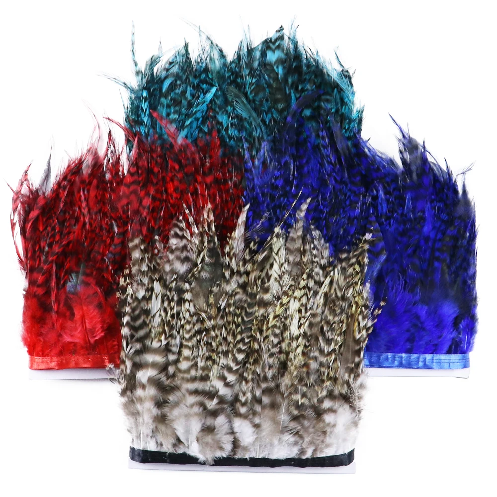 

1 Meter Colored Rooster Saddle Feathers Trim Fringe 4-6 Inches for Sewing Party Clothing Chicken Plumes Decoration Accessories