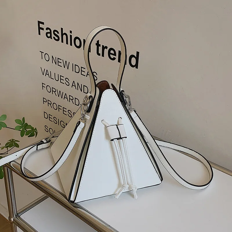 Triangle Shoulder Shoulder Bag Individuality Design Creativity Lantern Women's Triangle Handbag Drawstring Box Diagonal Tote Bag