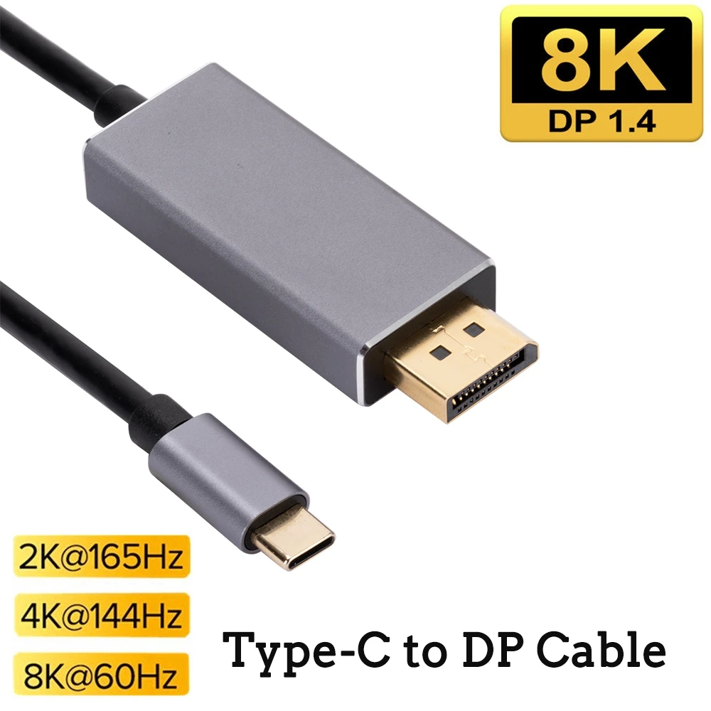 맥북 프로 삼성 S21 화웨이용 디스플레이 포트 케이블 DP USB C 3.1, 디스플레이 포트 1.4 케이블, 썬더볼트 3 에서 8K DP