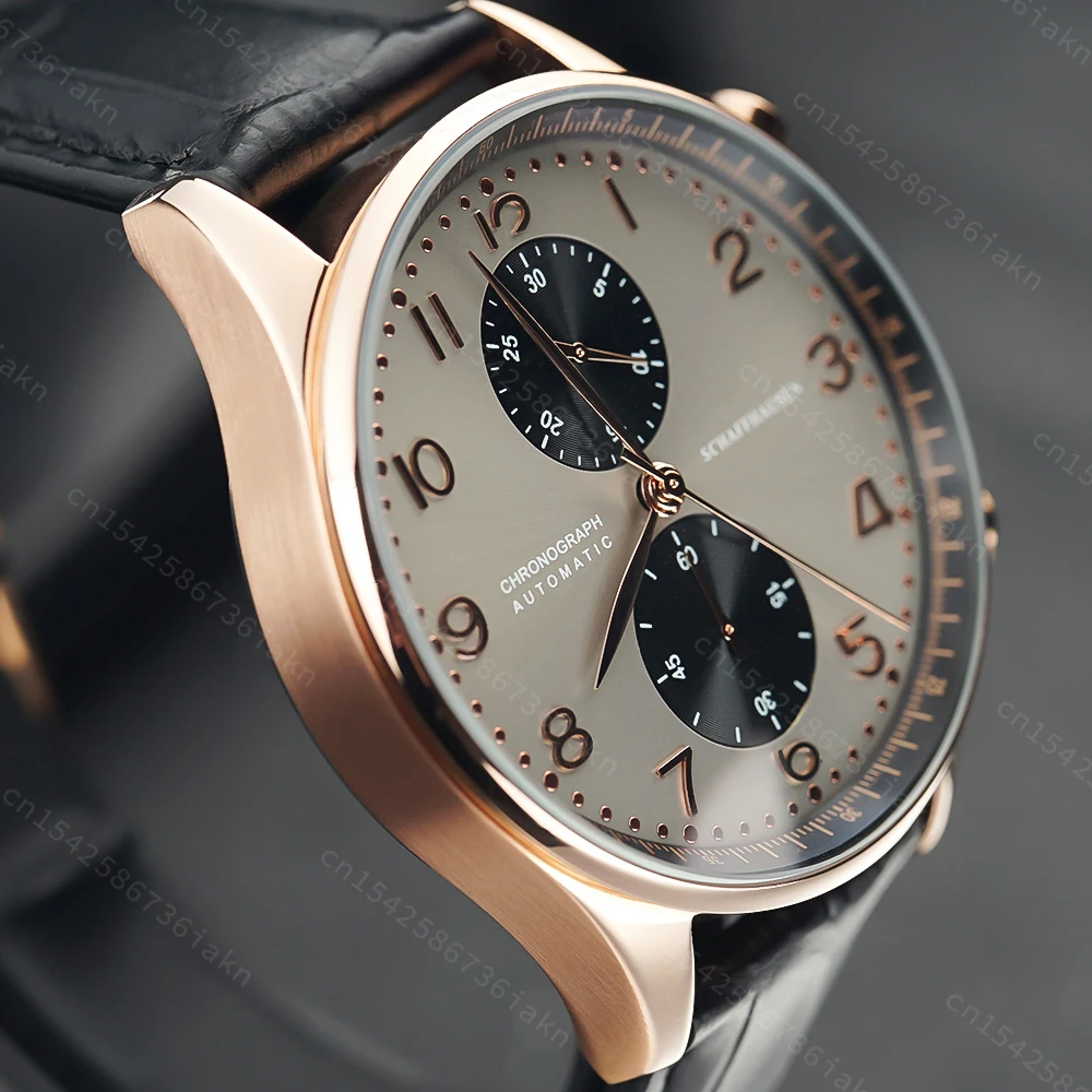 2022 Fashion New Men's Automatic Watch 44mm Sapphire Crystal Glass Stainless Steel Leather Strap Sports Leisure Waterproof