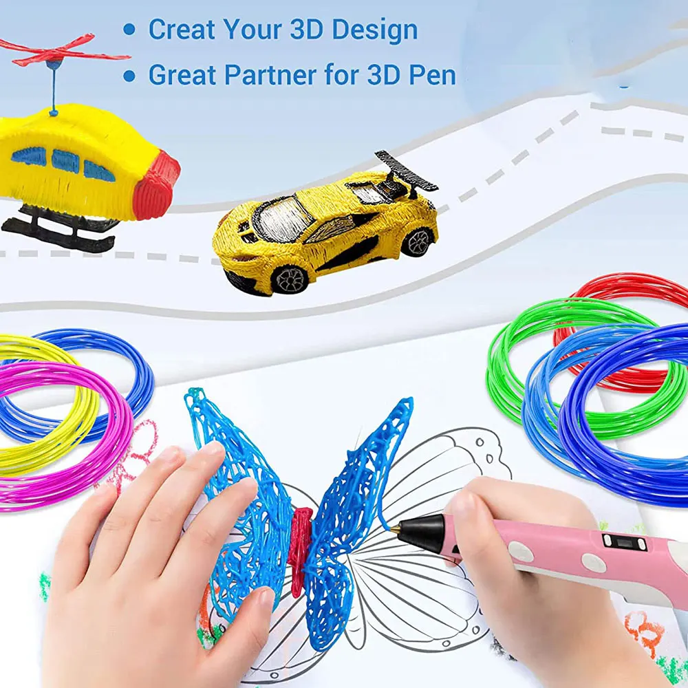3D Pen Filament PLA Colored Odorless Safety Plastic Diameter 1.75mm for 3D Printing Pen Kids Birthday Creative Christmas Gift 3d printing pen filament