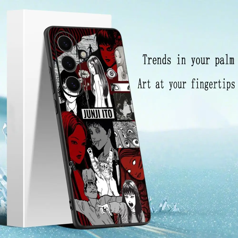 Tomie Junji Inspired Urban Horror Art Soft Black Phone Case