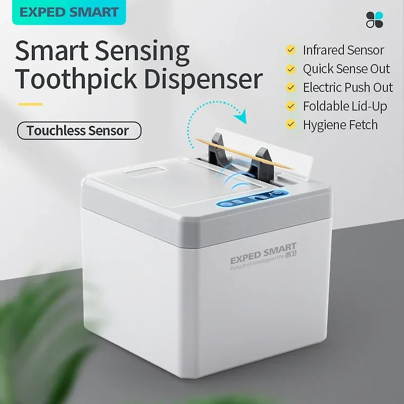 

Kitchen Electric Toothpick Holder Infrared Sensor Automatic Smart Toothpick Dispenser Tooth Stick Storage Box Table Supplies