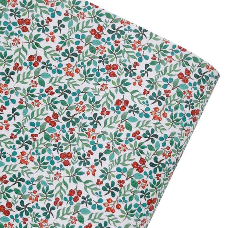 새로운 무지개 30X136CM 크리스마스를위한 녹색 소나무 숲 DIY 휴일 공예, Hairbows, 수제 부티크를위한 가짜 가죽 롤